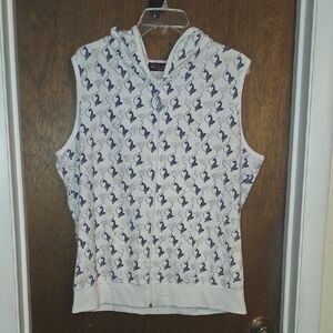 White and Purple Sleeveless Hoodie | Baby Phat
